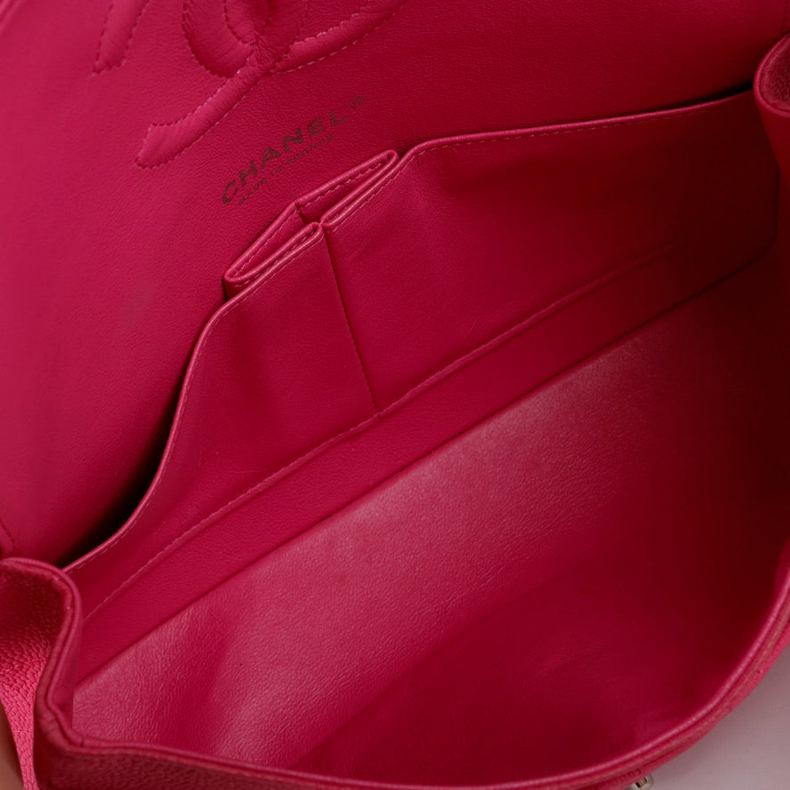 Medium Double Flap, Pink Caviar