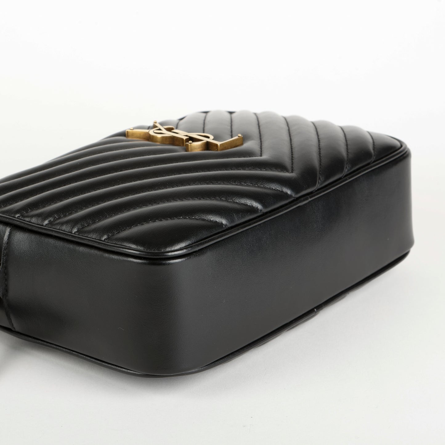 Lou Camera Bag, Black Calfskin