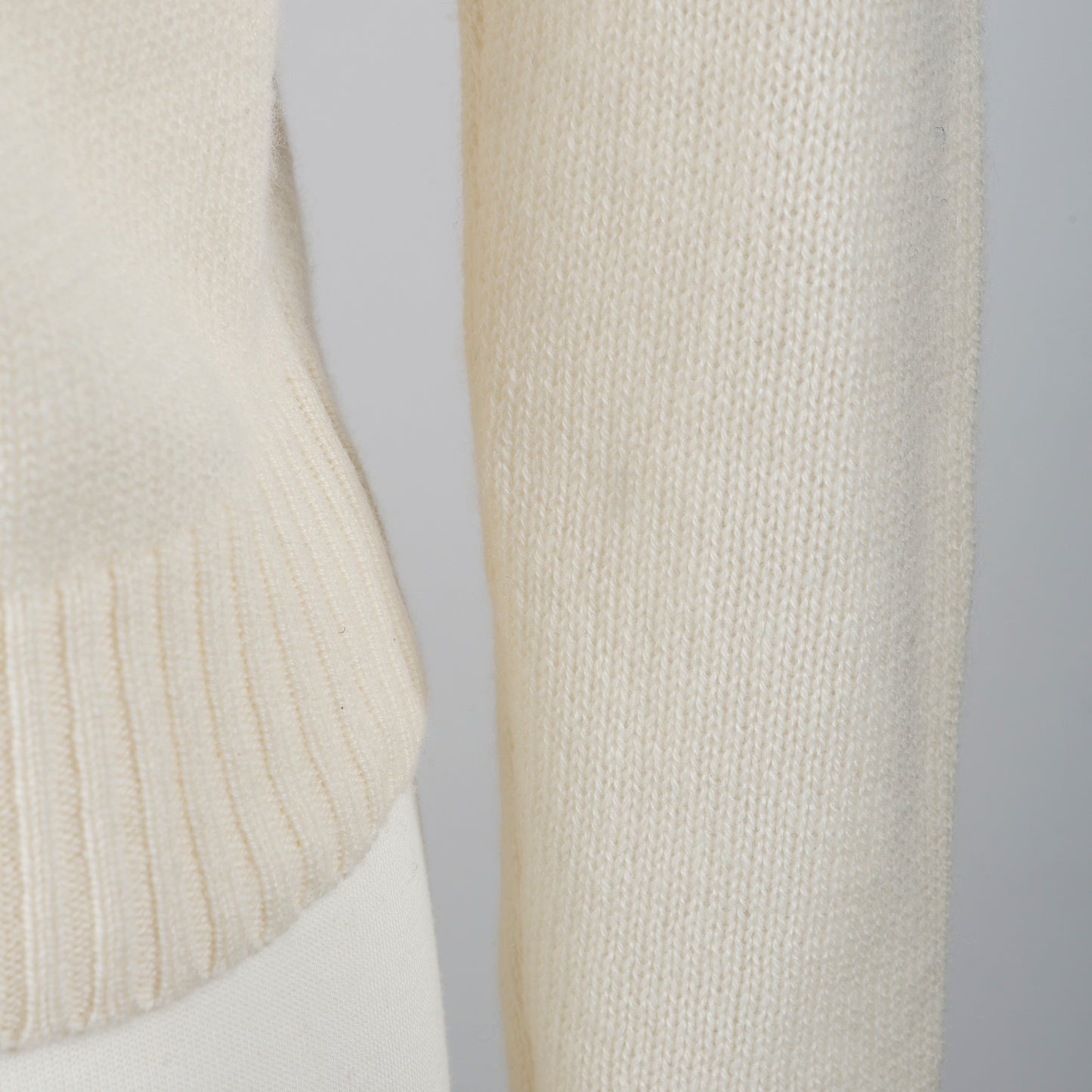 Gold Embroidered Cream Cashmere Sweater