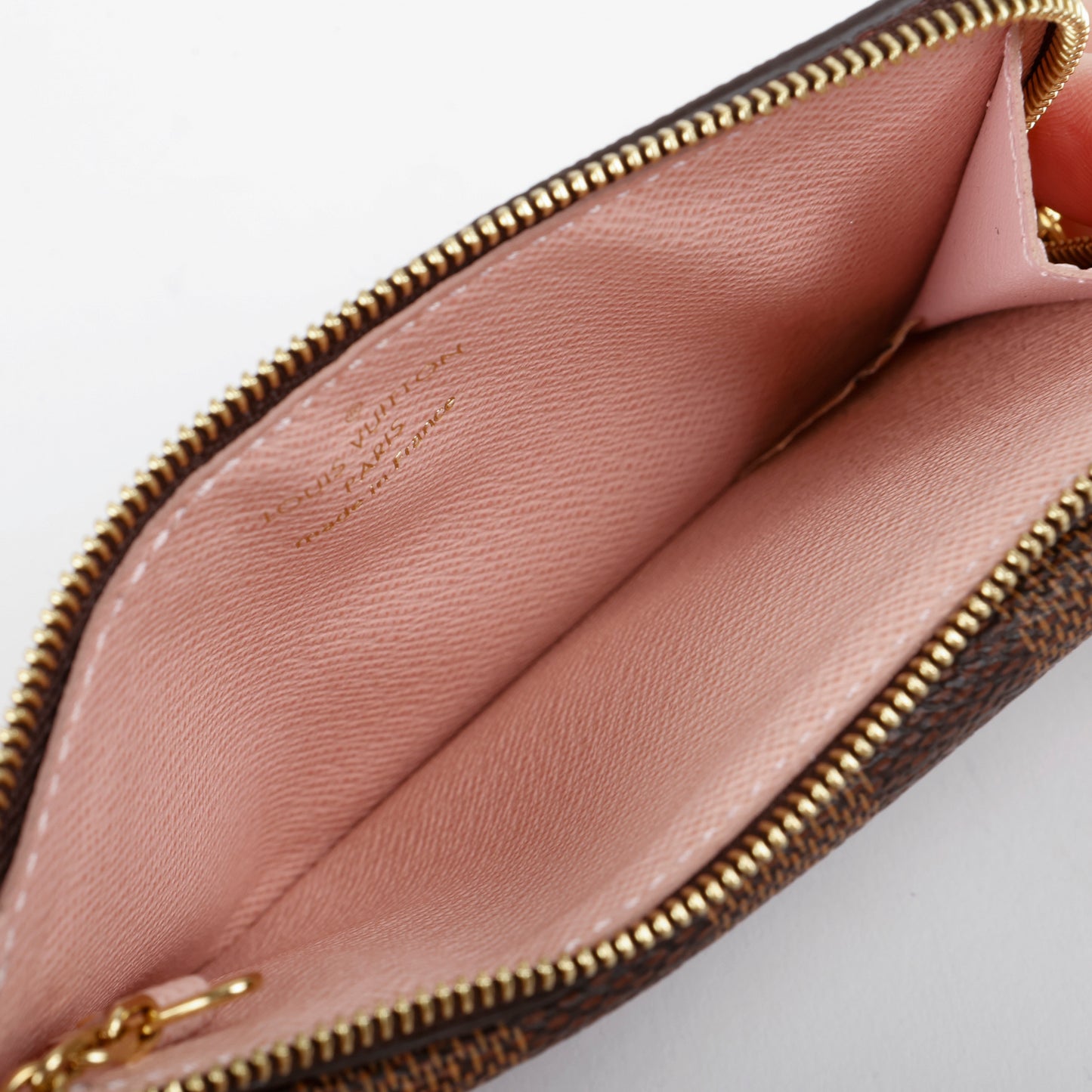 Recto Verso Card Holder, Damier Ebene Rose Ballerine