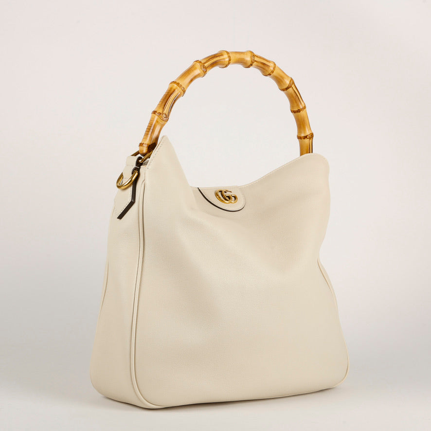 Large Diana Hobo, White 10716