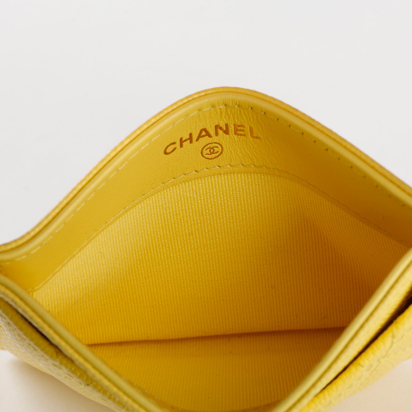 Classic Card Holder, Yellow Caviar