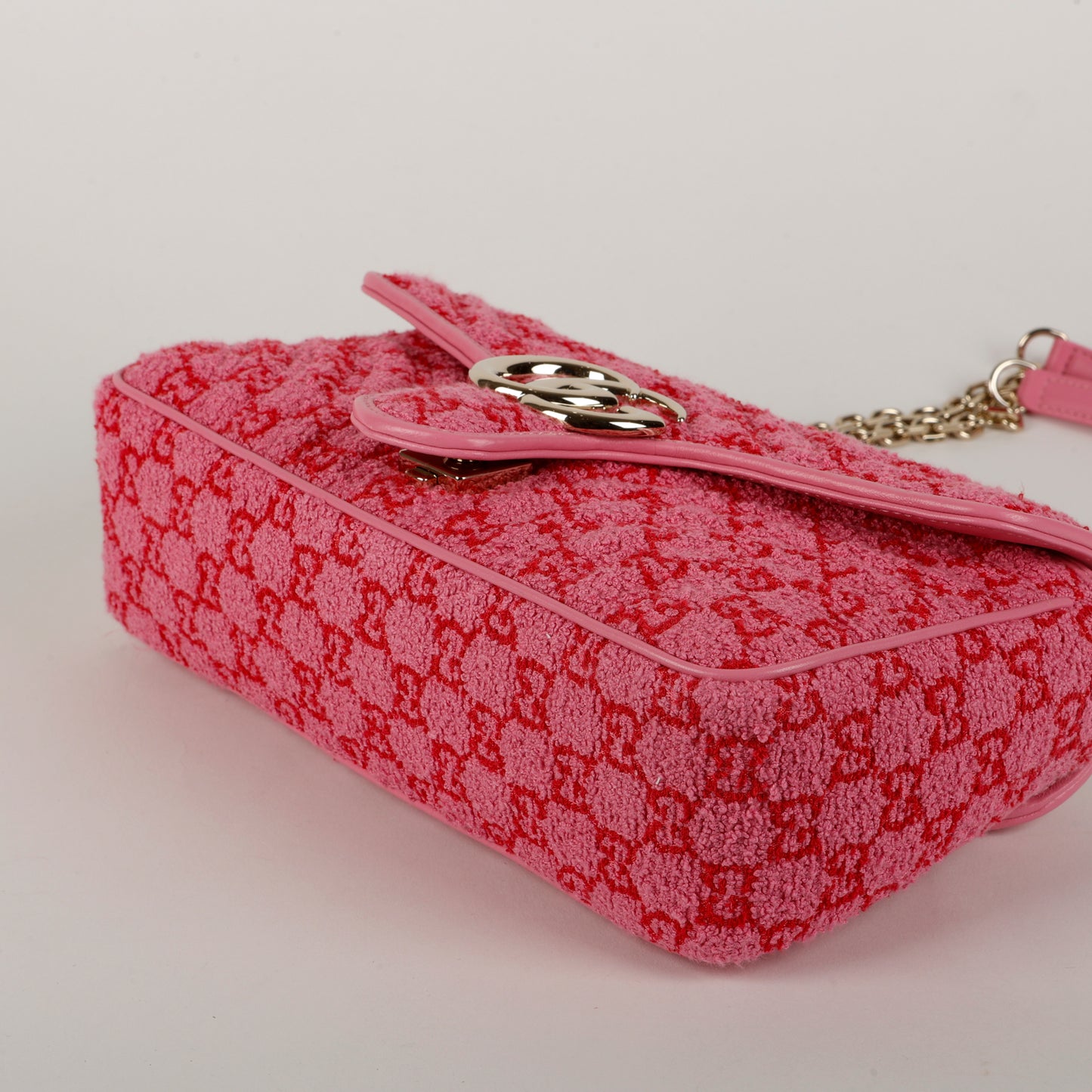 Medium GG Marmont, Pink and Red GG Bouclé