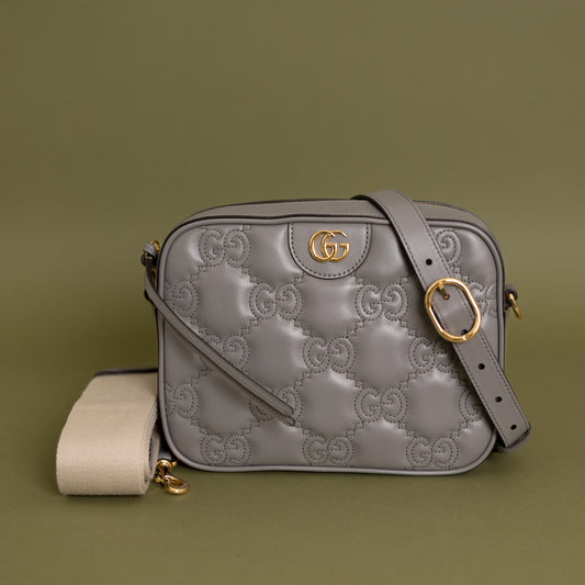 Matelasse Camera Bag, Grey 9710