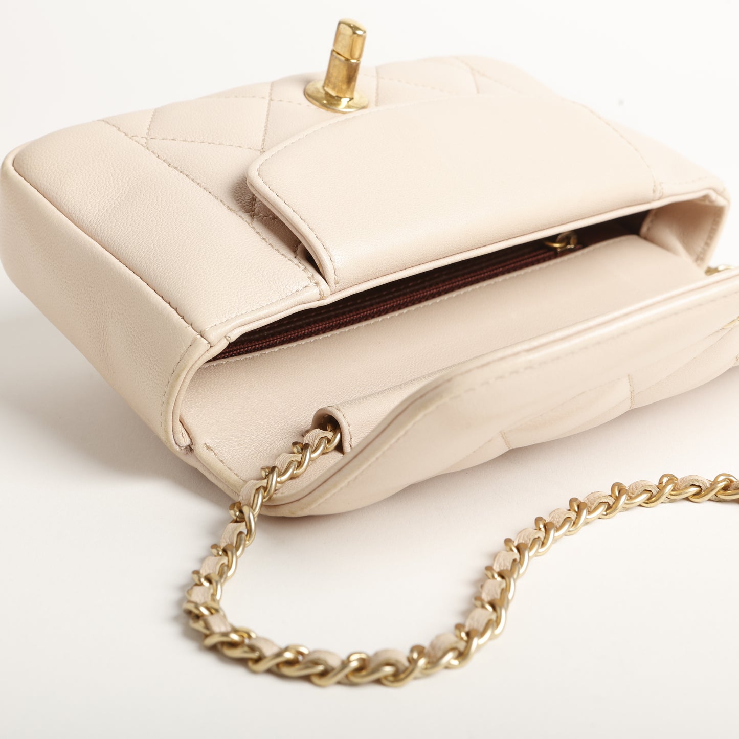 Mini Diana, Beige Lambskin 10125