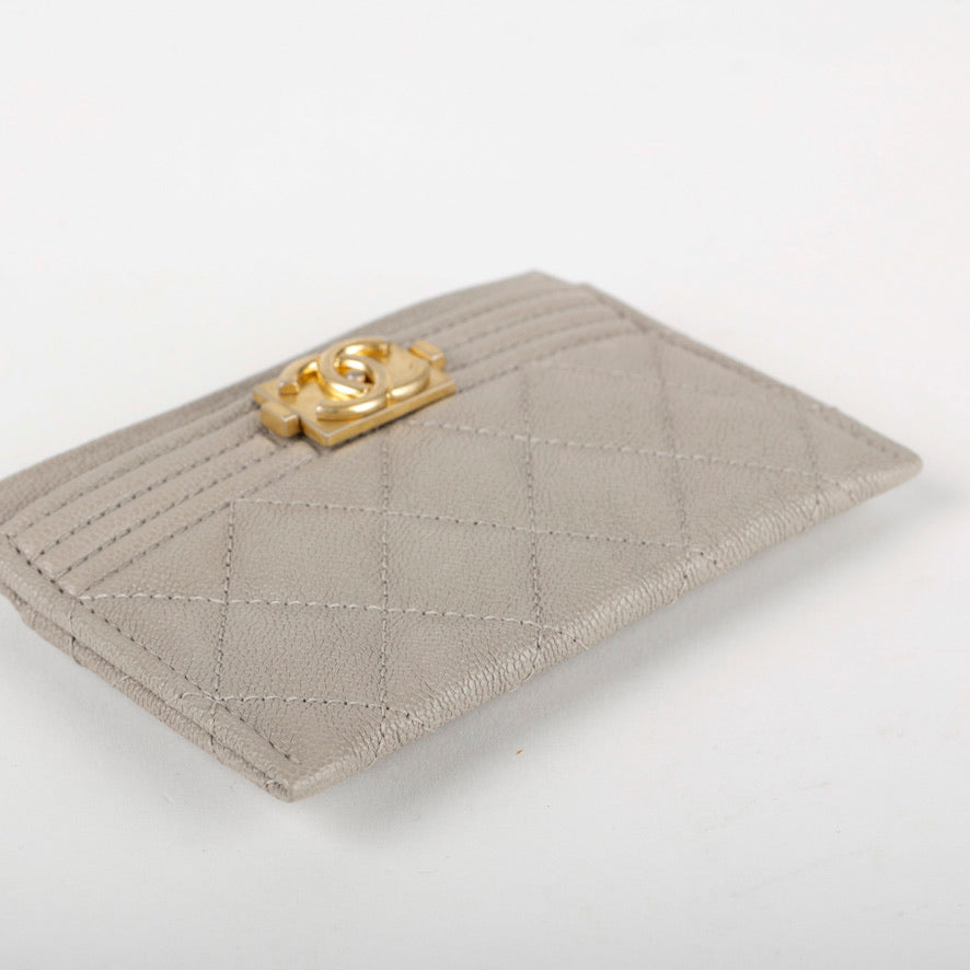 Boy Card Holder, Light Grey Caviar 10599