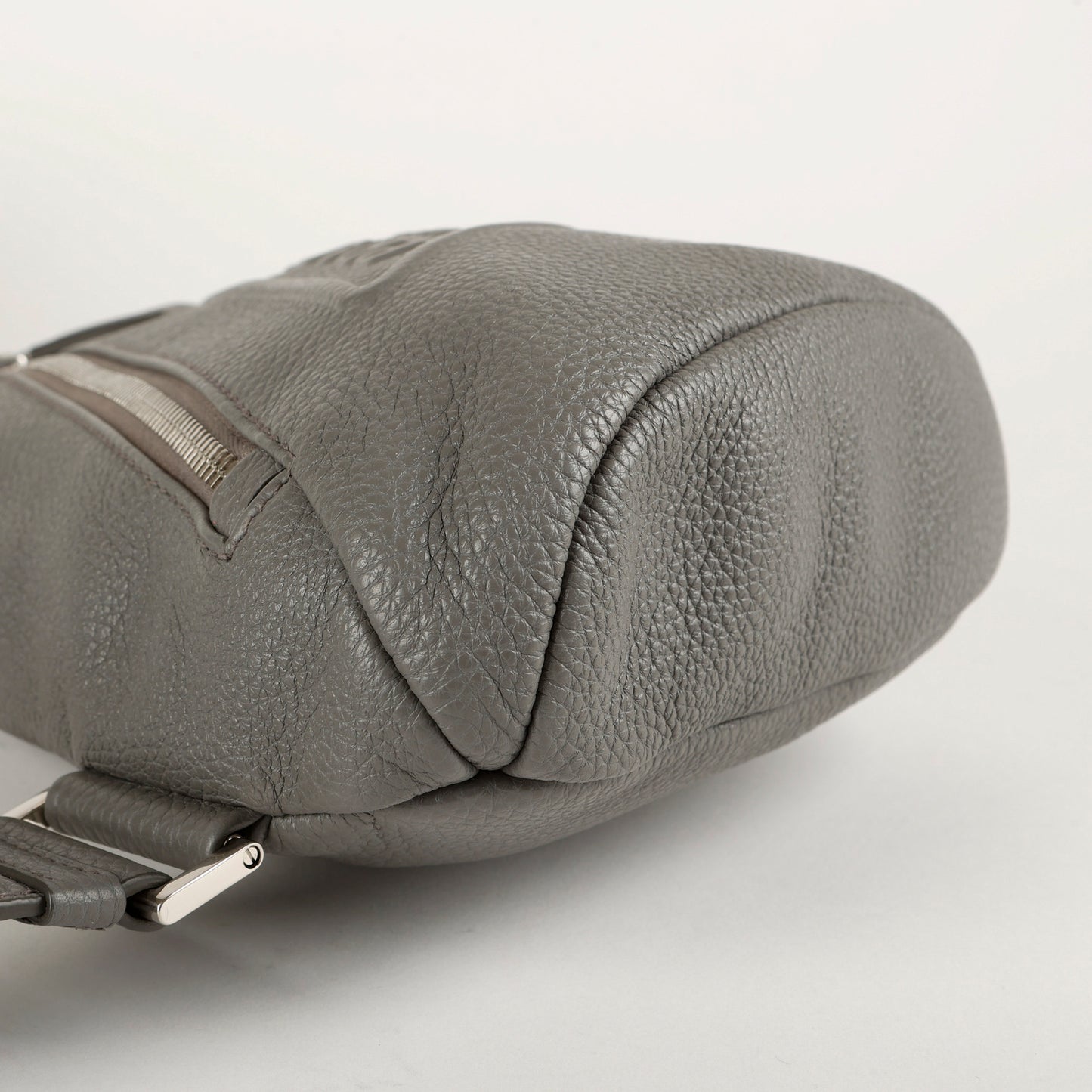 Sling Triangle Sport Belt Bag, Grey Calfskin