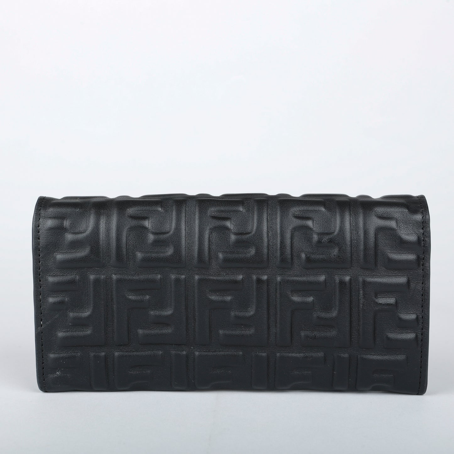 Nappa Embossed Wallet on Chain, Black