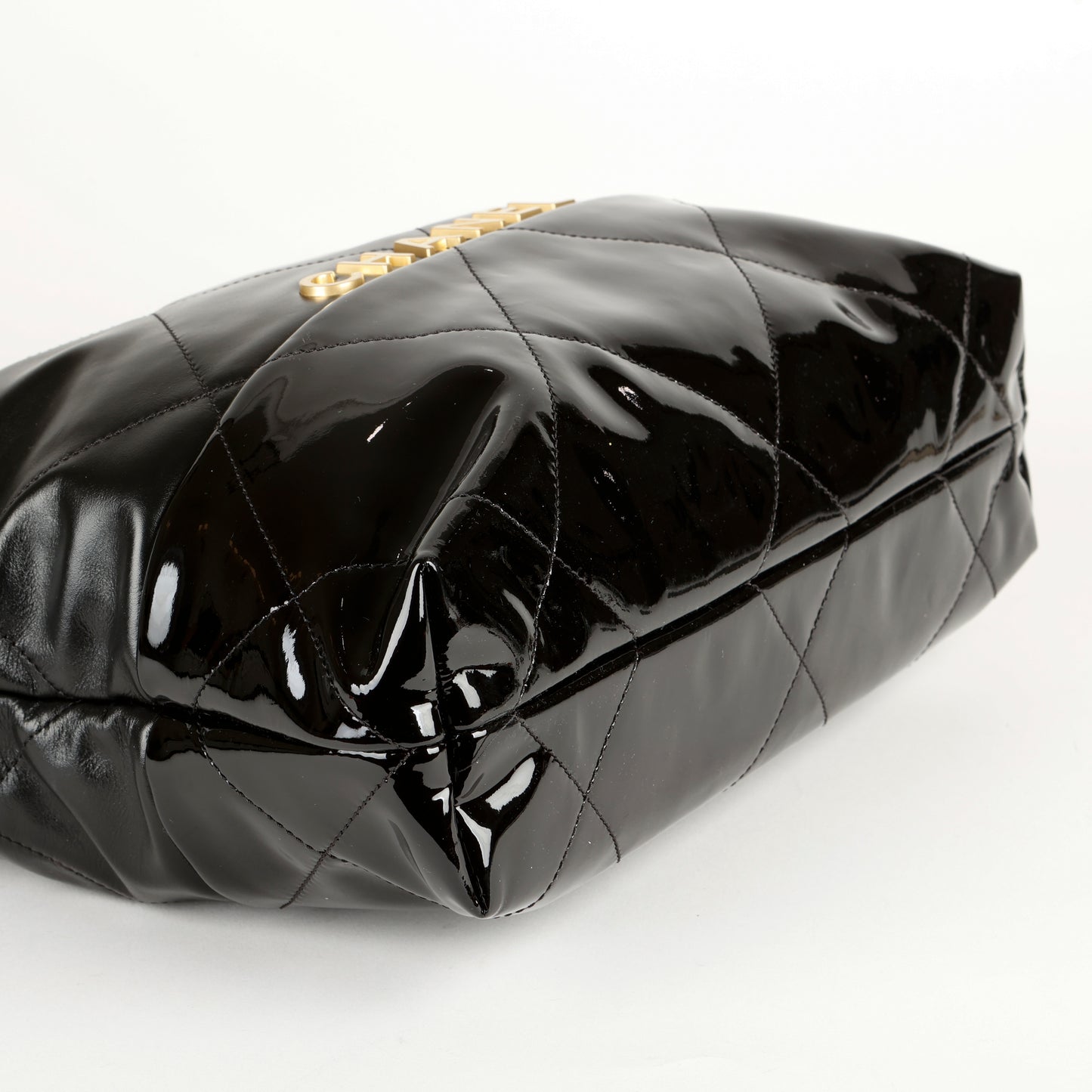 Small 22, Black Lambskin Patent Leather