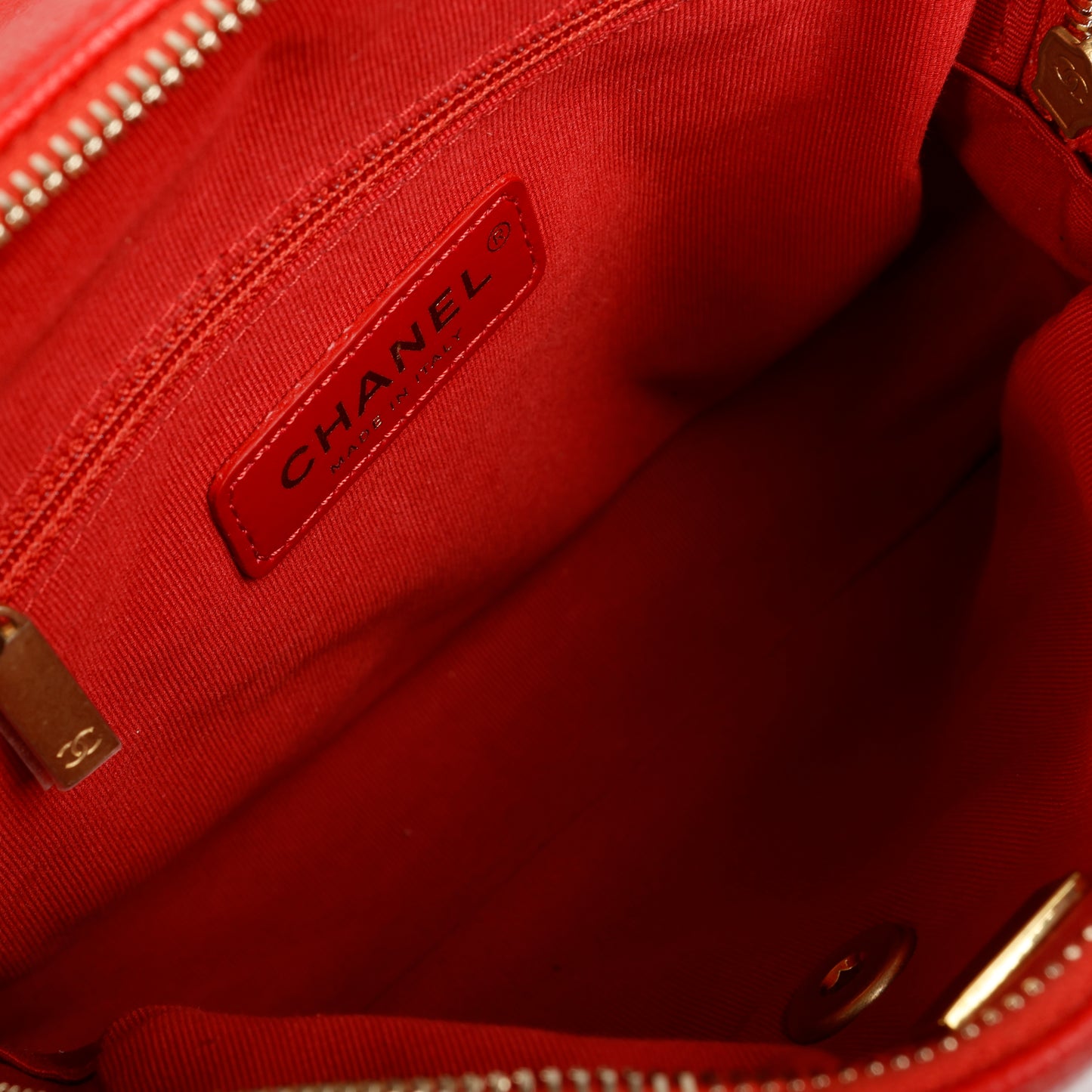 Quilted Chain Melody Backpack, Red Caviar