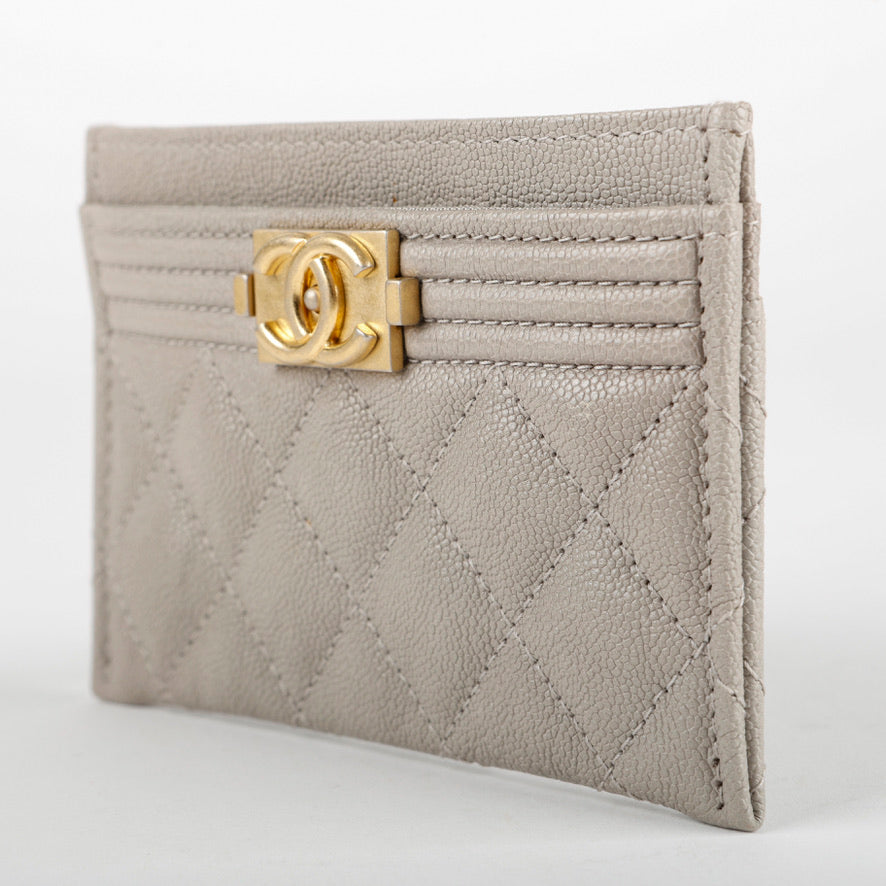 Boy Card Holder, Light Grey Caviar 10599