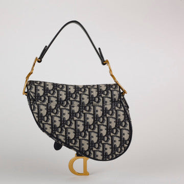 Mini Saddle Bag, Navy Oblique