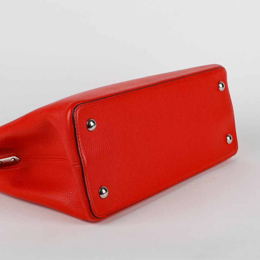 Capucines MM, Red Silver Hardware