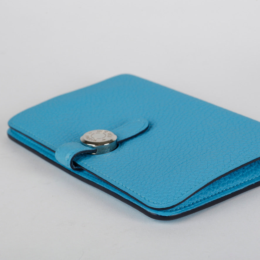 Compact Dogon Wallet Celeste Blue Clemence