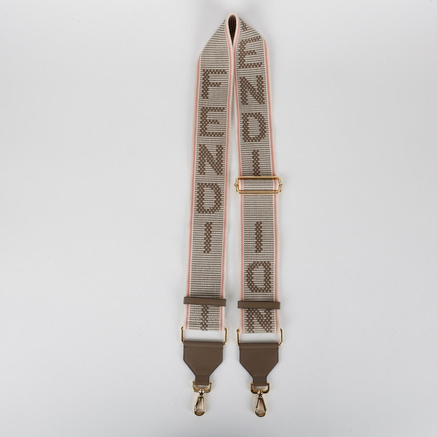 Logo Adjustable Strap, Pink Beige Taupe