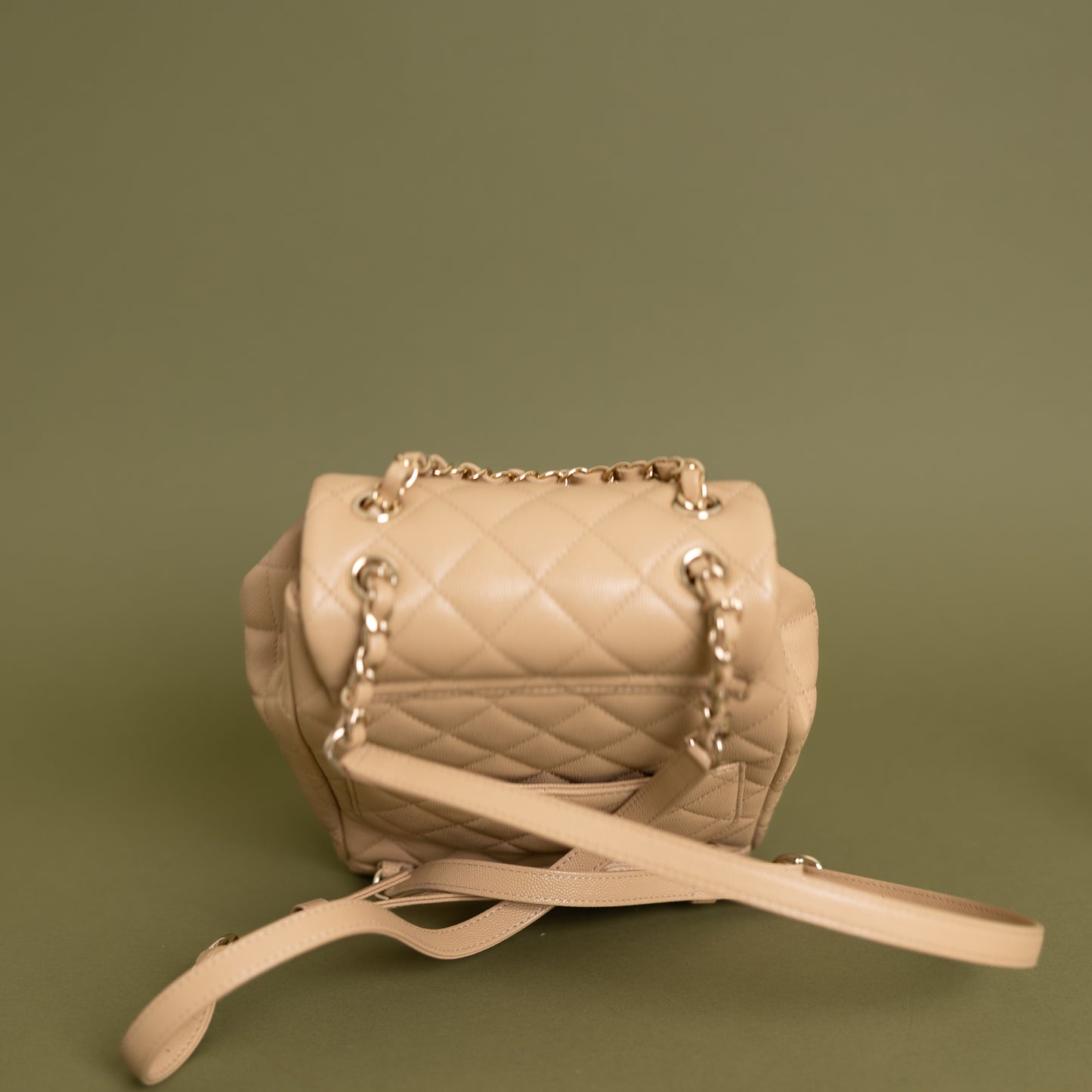 Beige Caviar Timeless Backpack