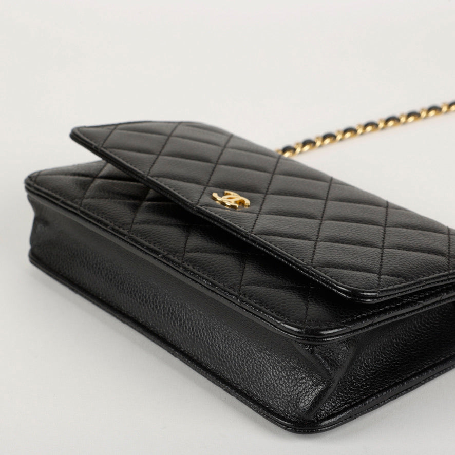 Wallet On Chain, Black Caviar Gold Hardware