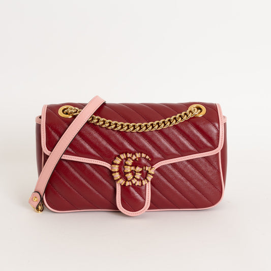 GG Marmont Small, Red and Pink 5752