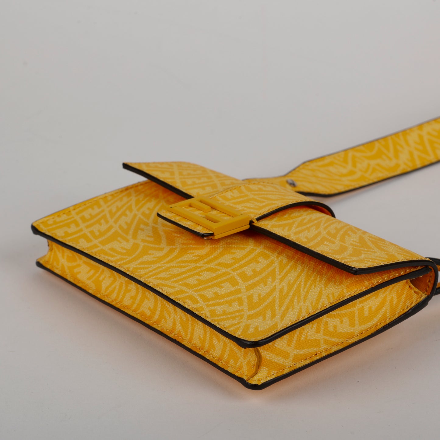Baguette Belt Pouch Motif, Yellow Coated Canvas