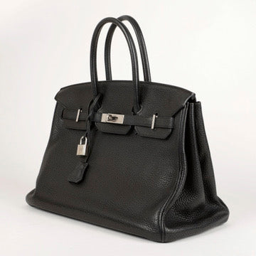 Birkin 35 Black Clemence Palladium Hardware