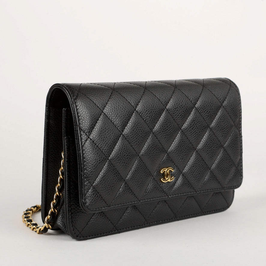 Wallet On Chain, Black Caviar Gold Hardware