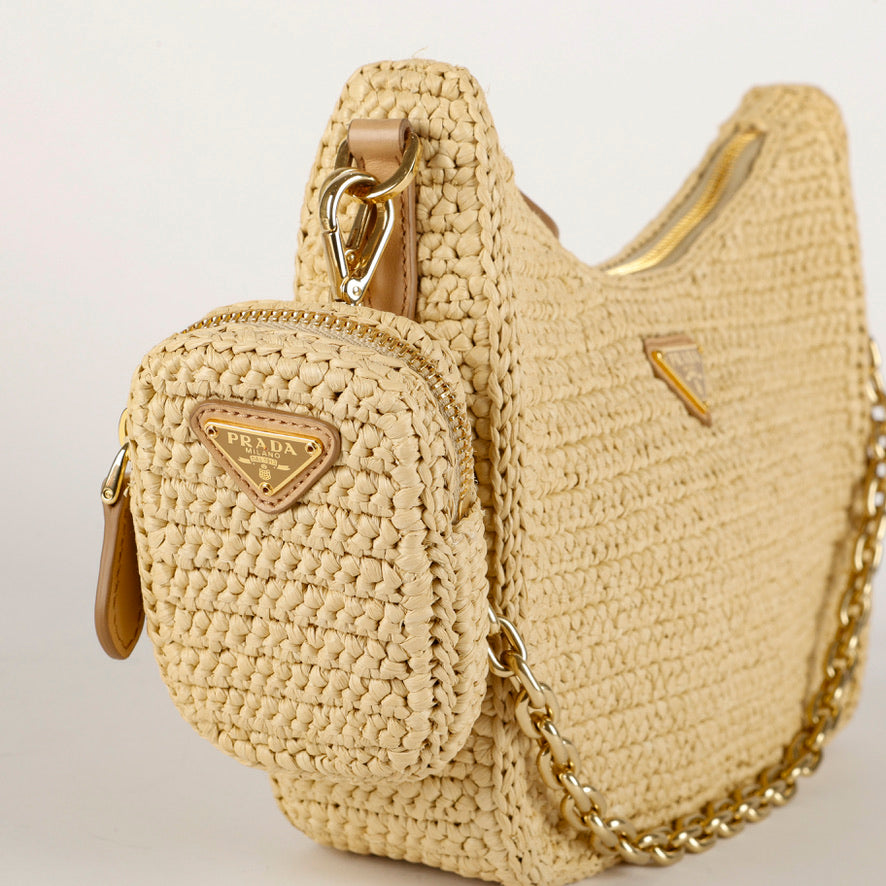 2005 Re-Edition, Small Raffia Crossbody