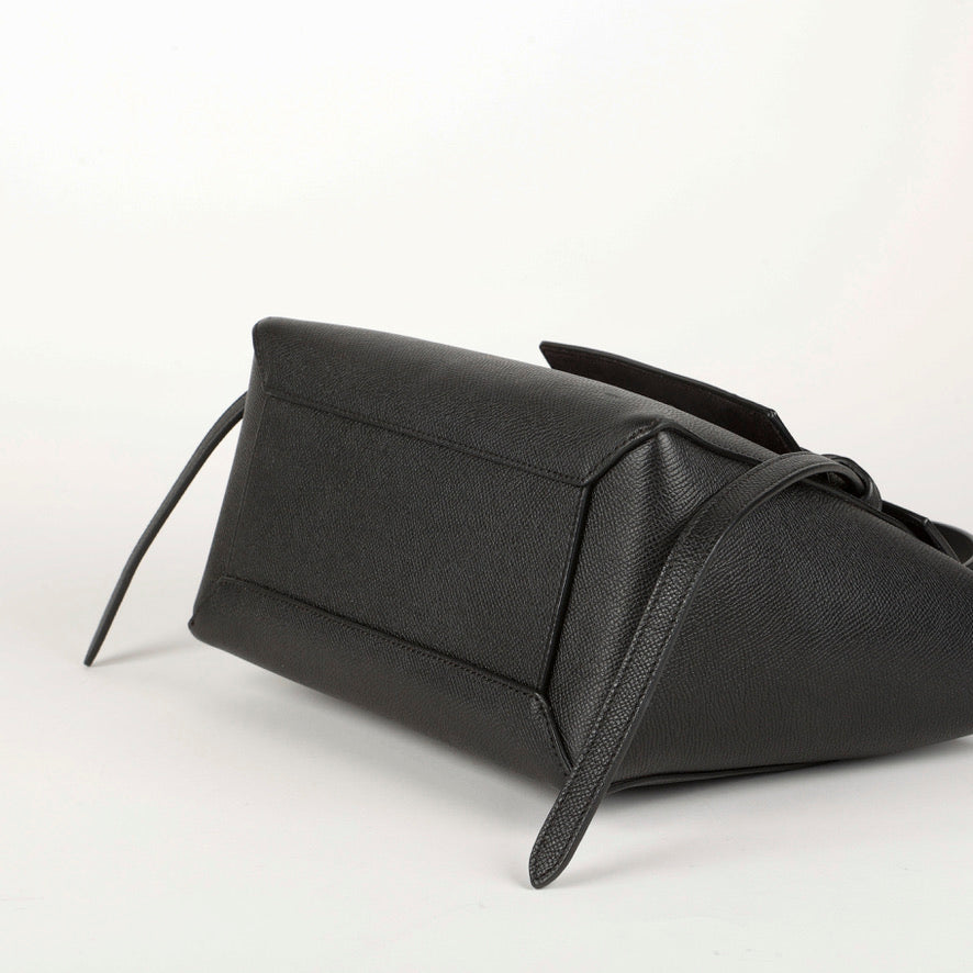 Micro Belt Bag, Black Grained Calfskin
