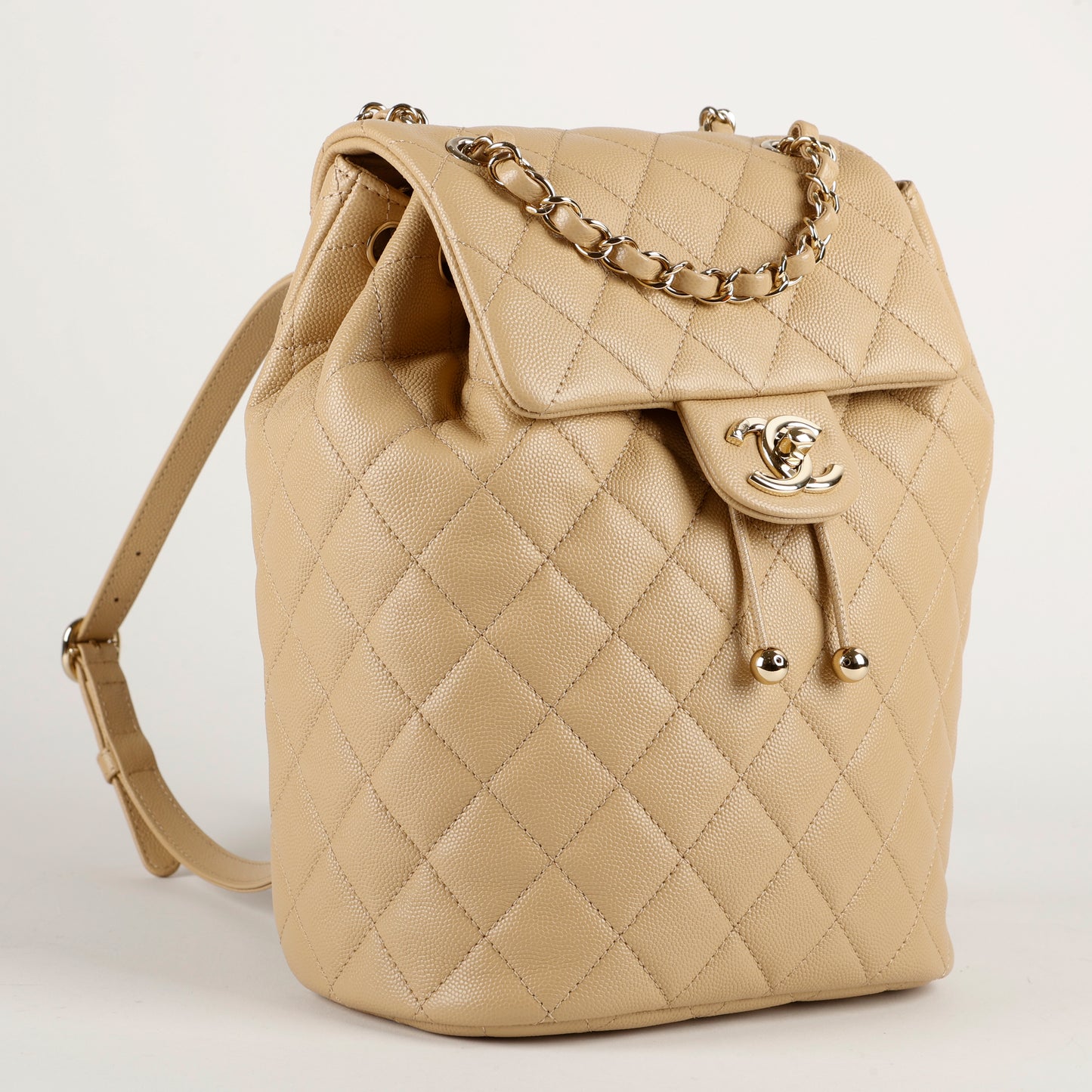 Beige Caviar Timeless Backpack