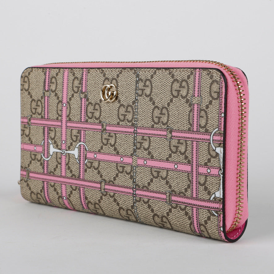Pink Horsebit Coated Canvas Zippy