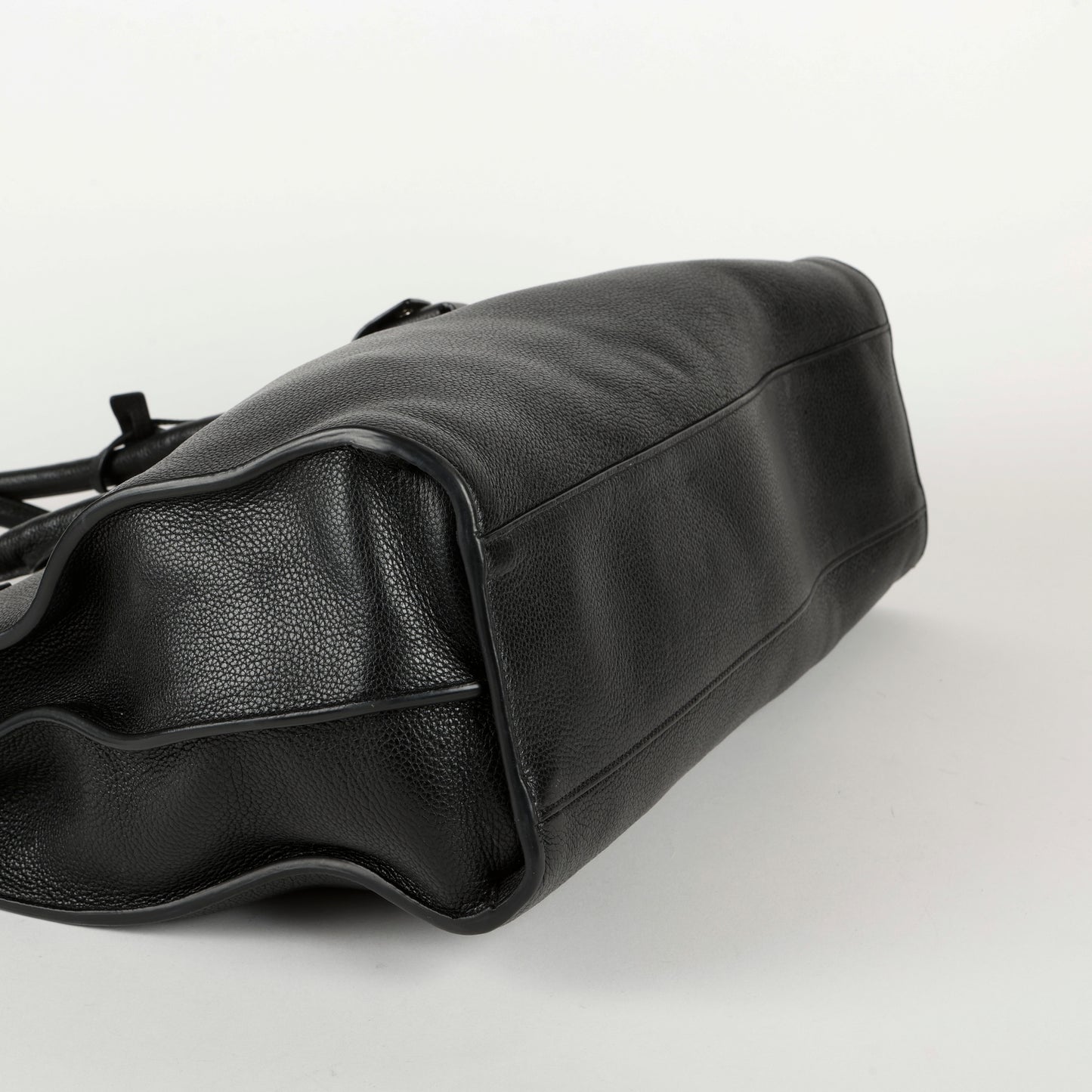 Large Souple Sac de Jour, Black Grained Calfskin