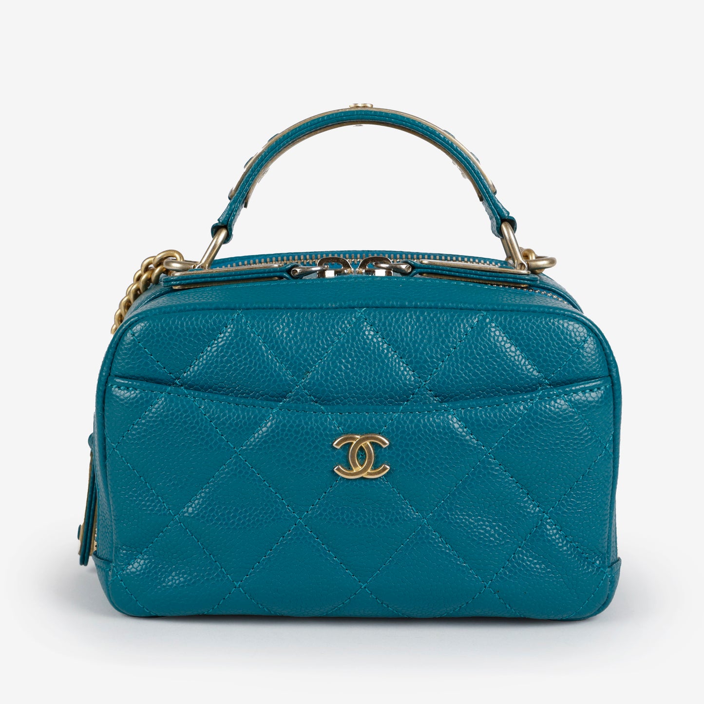 Double Zip Vanity Turquoise Caviar