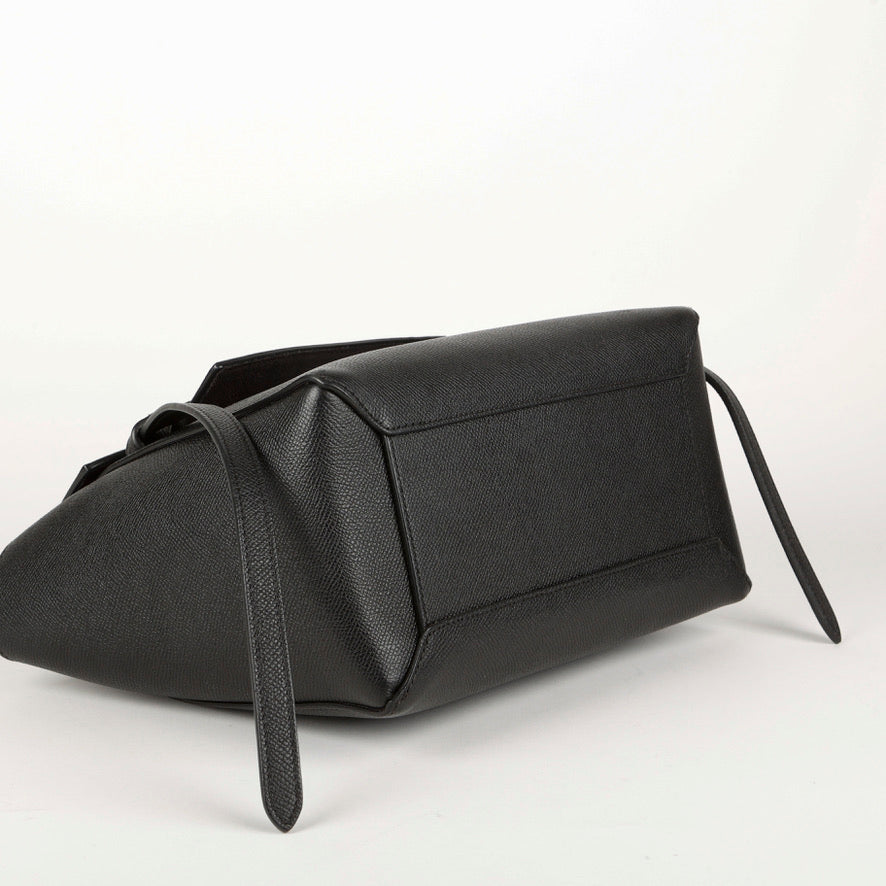 Micro Belt Bag, Black Grained Calfskin
