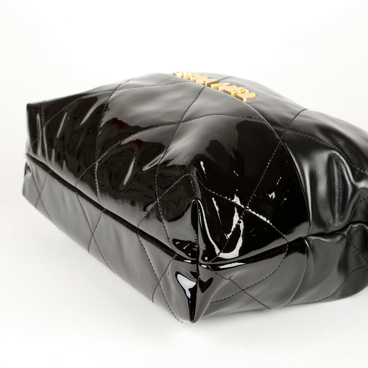 Small 22, Black Lambskin Patent Leather