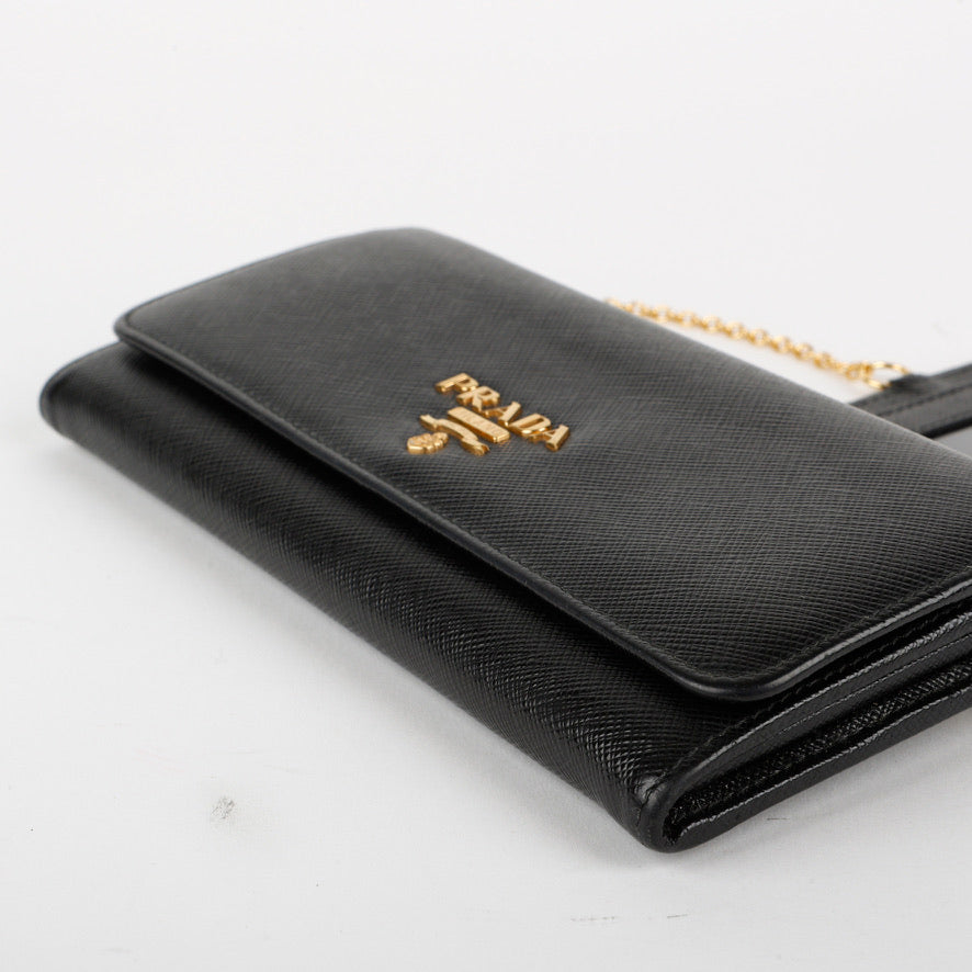 Saffiano Continental Wallet, Black