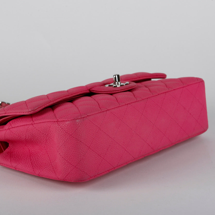 Medium Double Flap, Pink Caviar