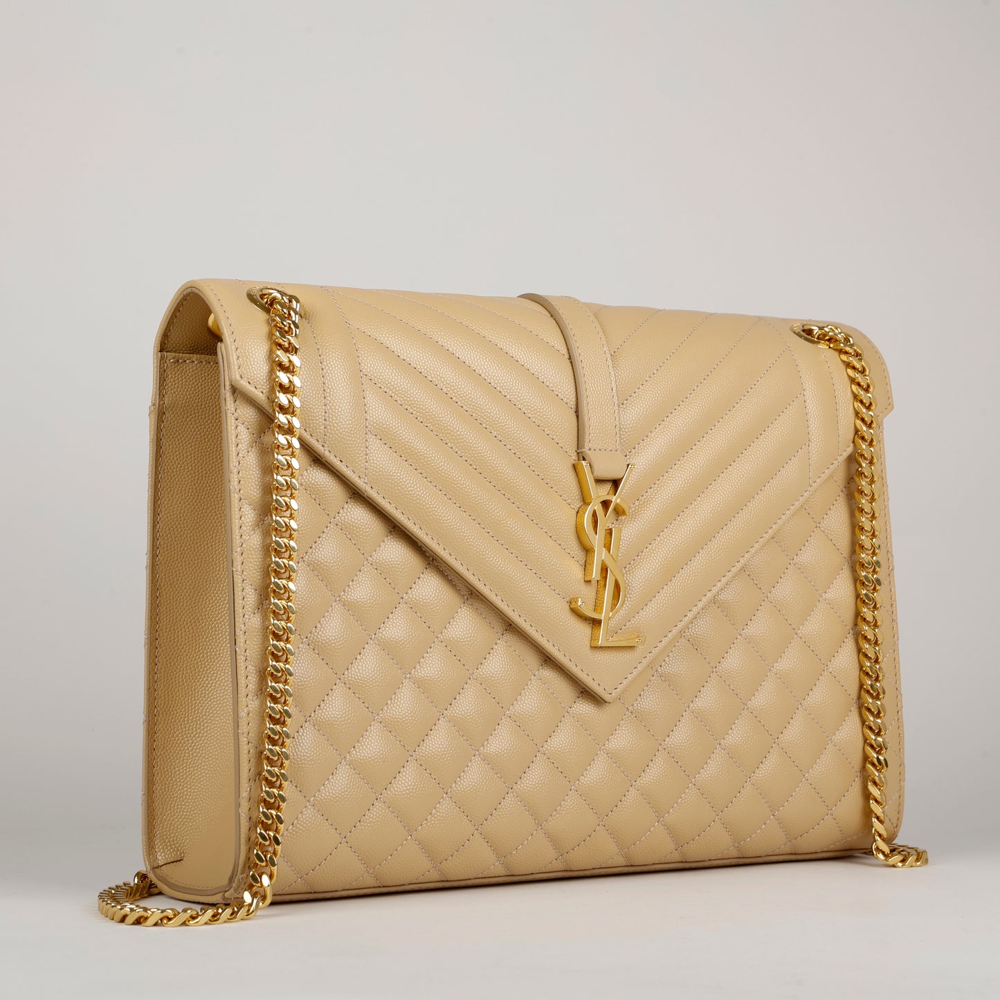 Large Envelope Beige Grain de Poudre