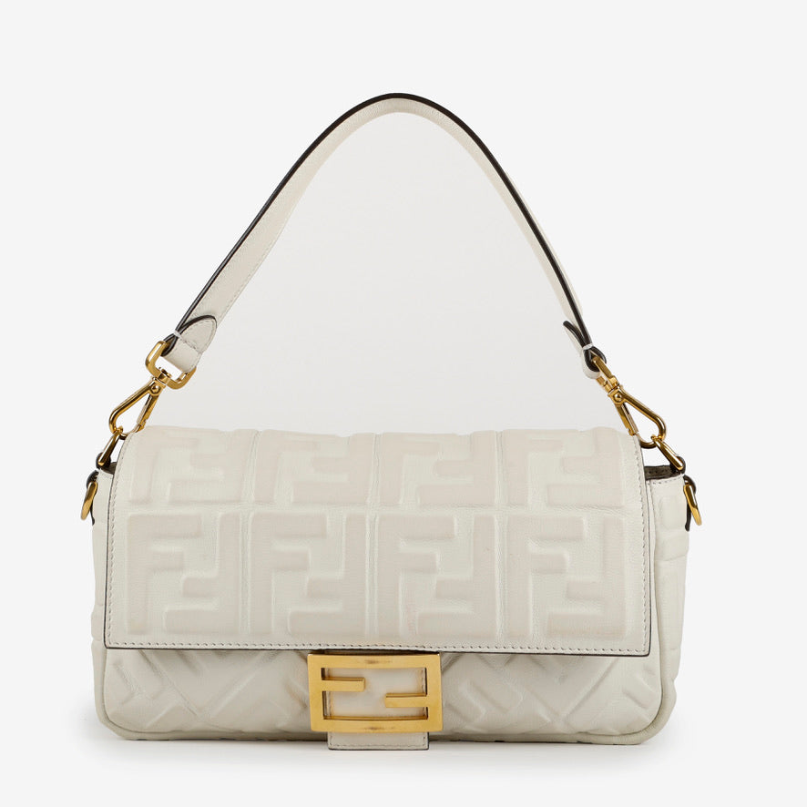 Medium Baguette White Nappa Lambskin