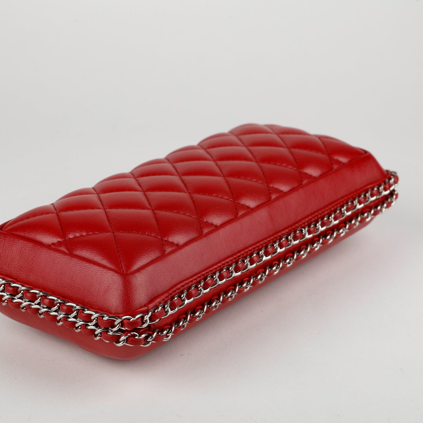 Chain Around Clutch Red Lambskin