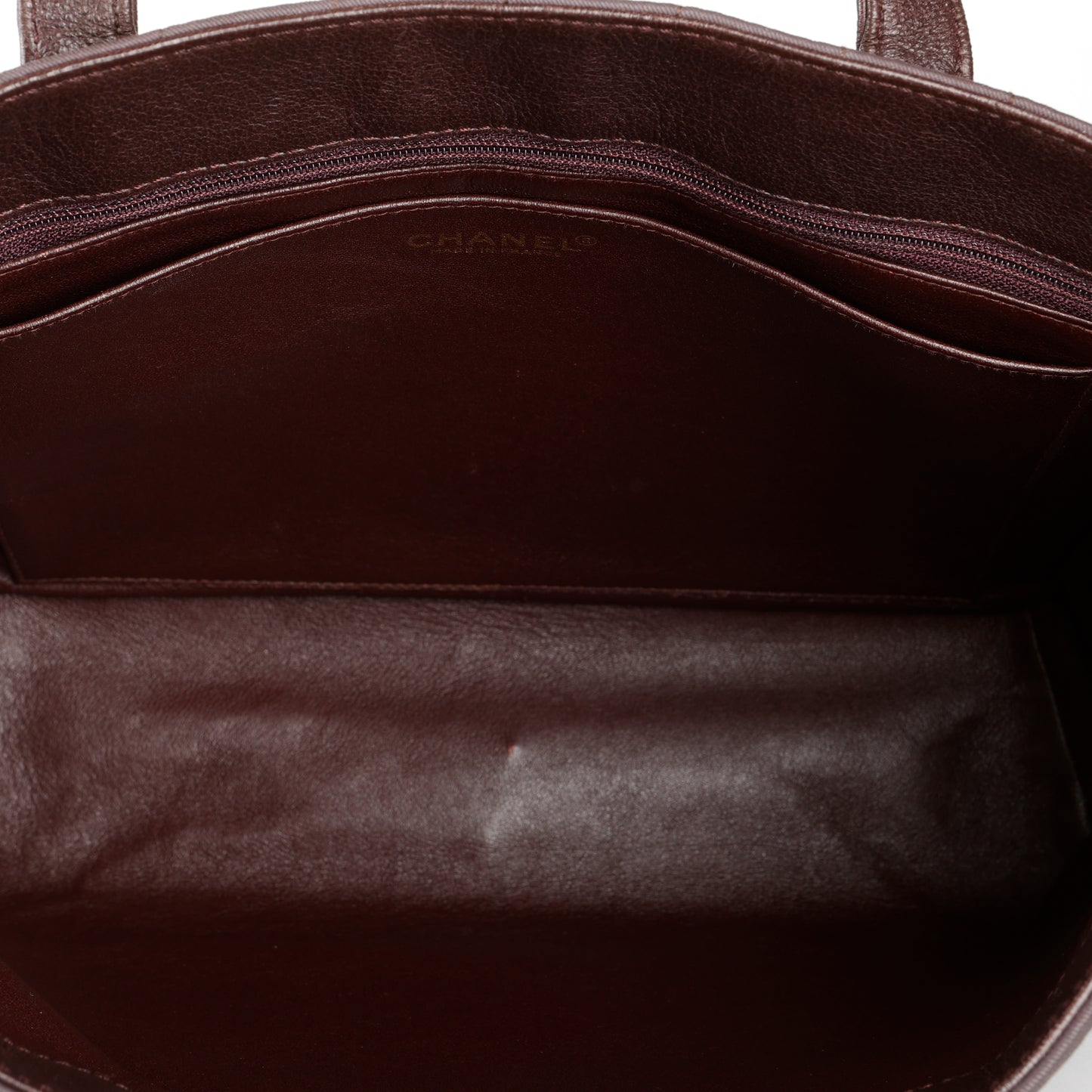 Vintage Chocolate Bar Tote, Brown Canvas/Lambskin