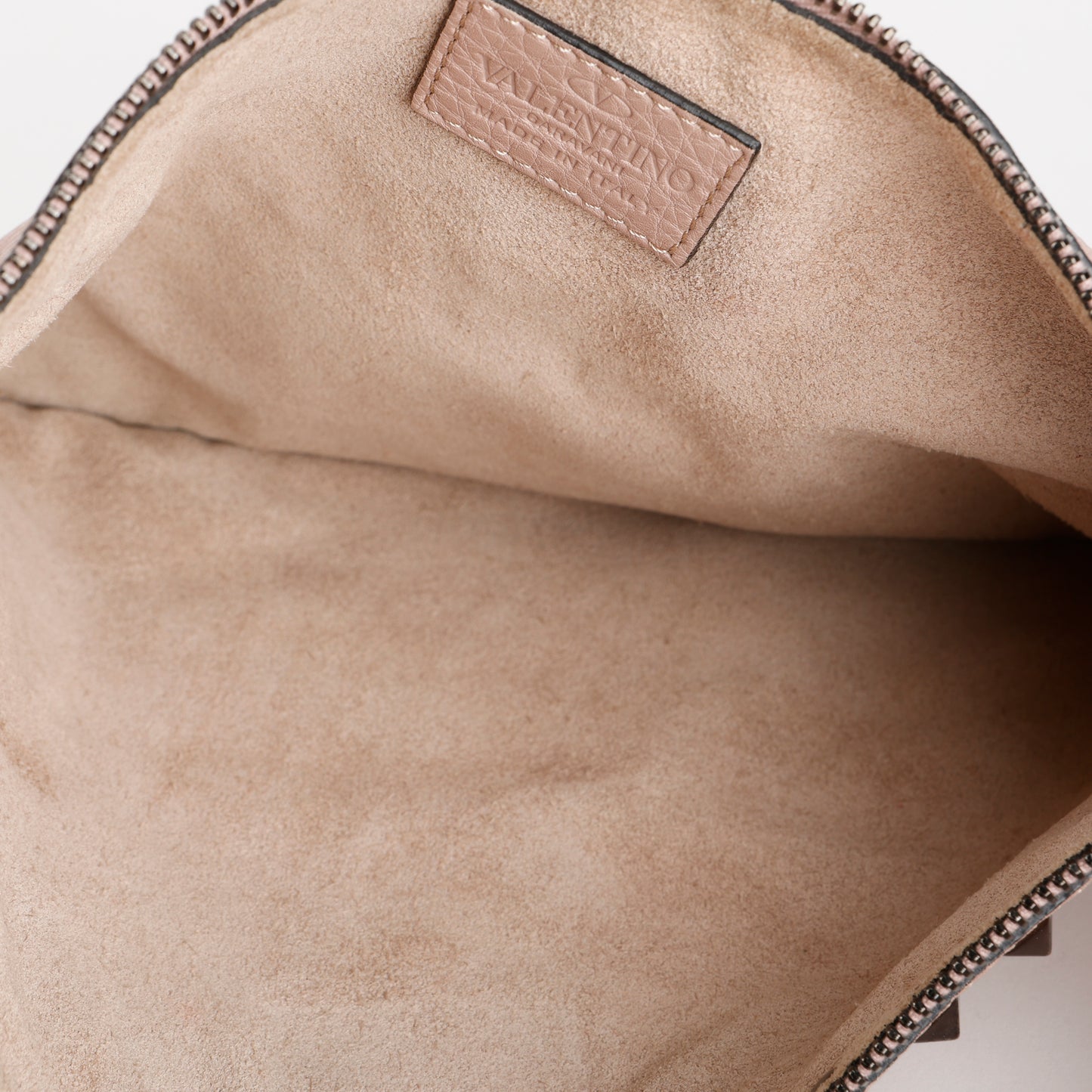 Medium Rockstud Zip Clutch, Mauve