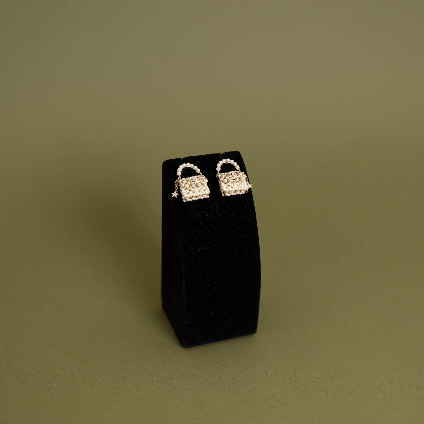 Pearl Handbag CC Earrings, Runway Piece