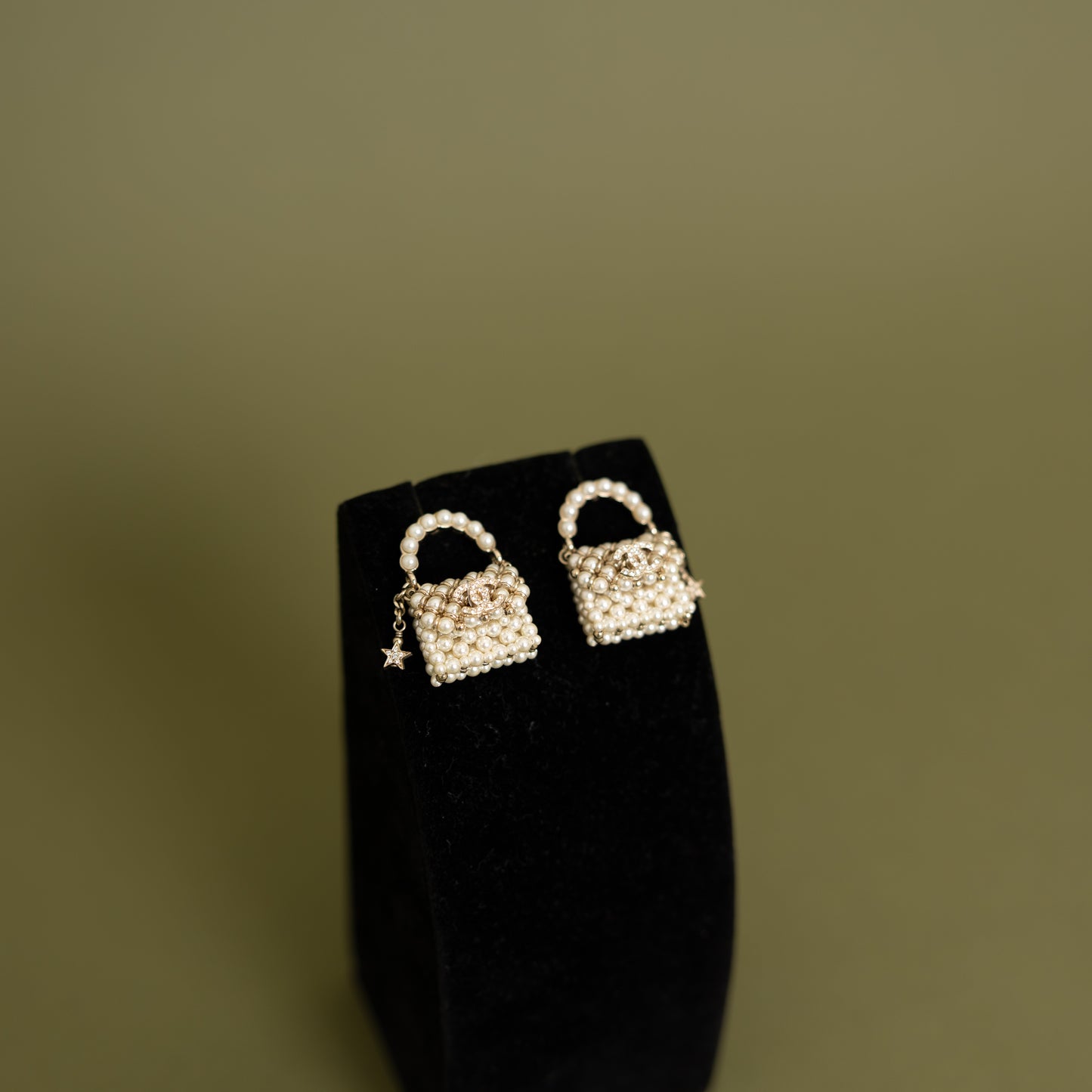Pearl Handbag CC Earrings, Runway Piece