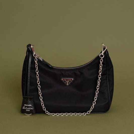 Re-Edition 2005 Nylon Crossbody, Black 9799