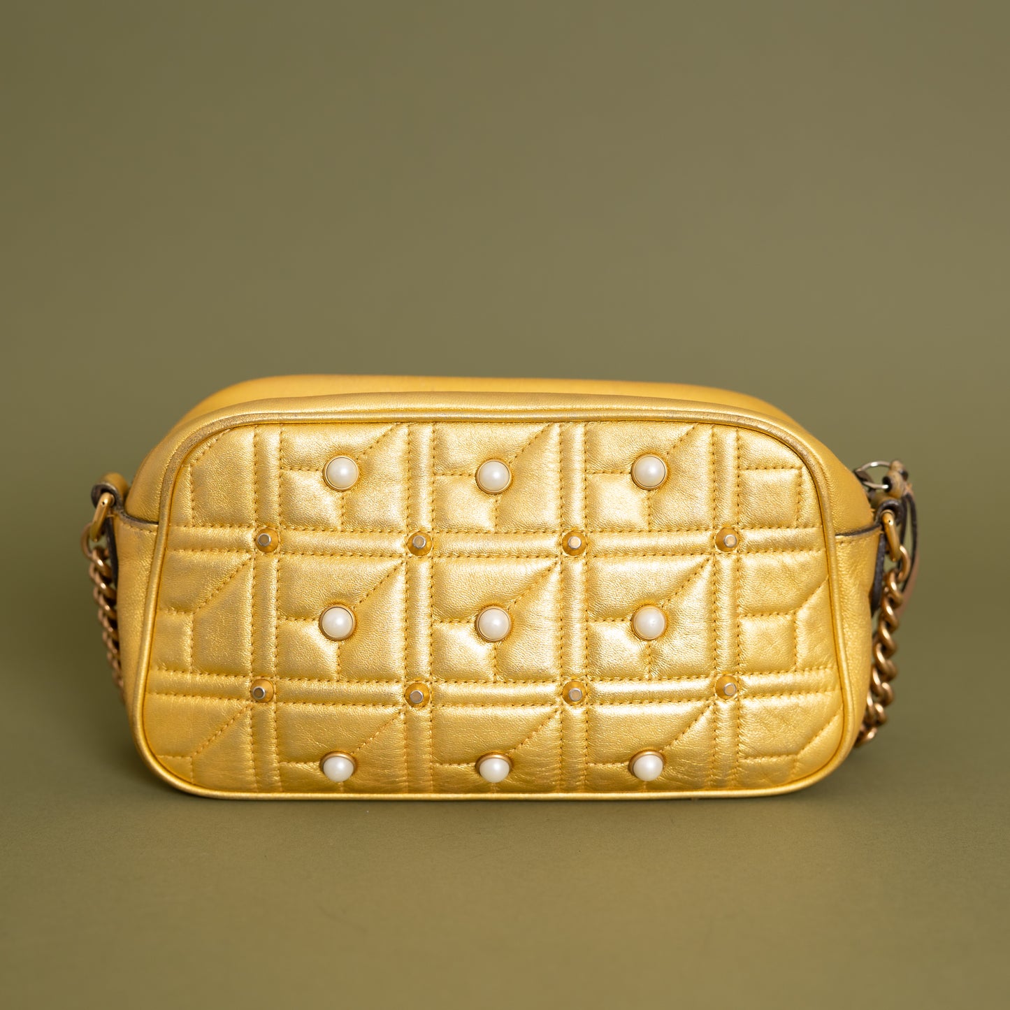 Small Marmont Camera Bag, Gold Pearl 9879
