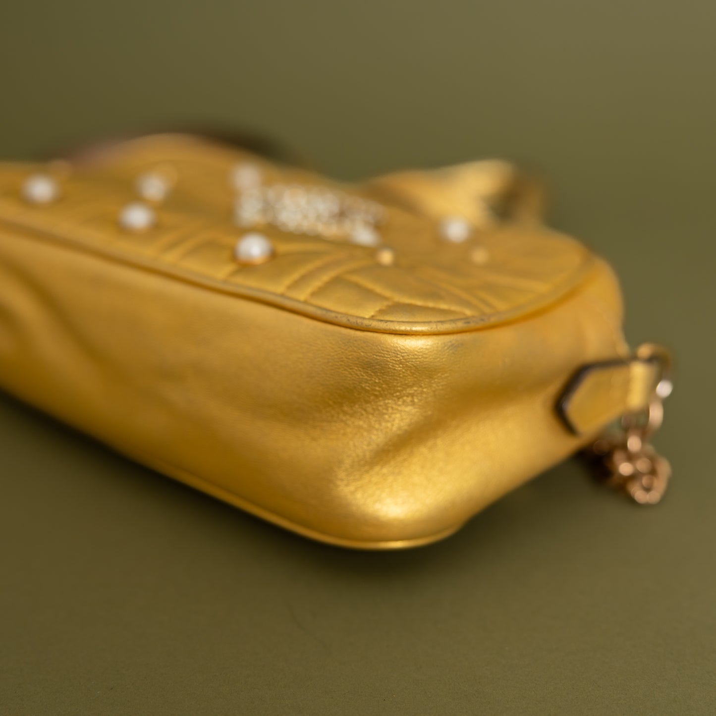 Small Marmont Camera Bag, Gold Pearl 9879