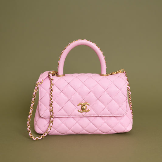 Small Chain Around Coco Handle, Pink 9937