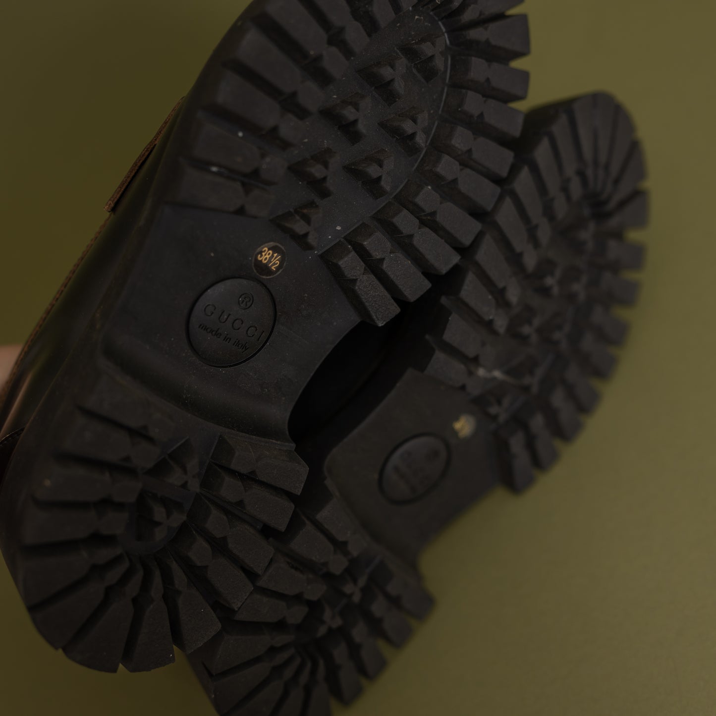 Lug Sole Horsebit Loafers, Black
