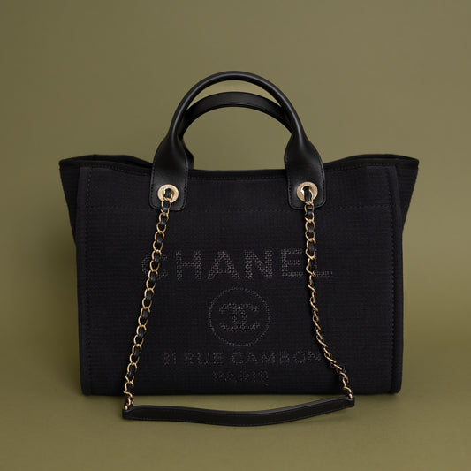 Medium Deauville, Black Canvas 9888