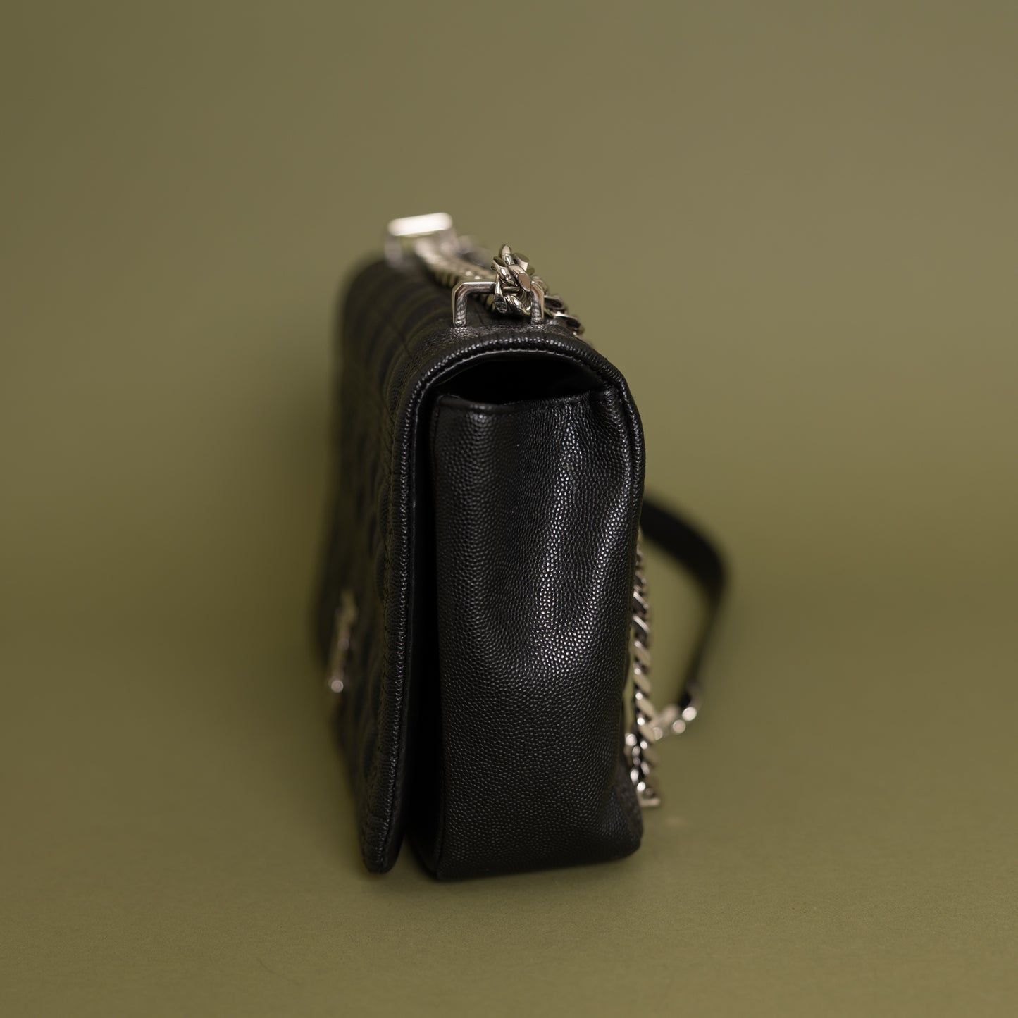 Small Lola Quilted Flap Bag, Black SHW 9935