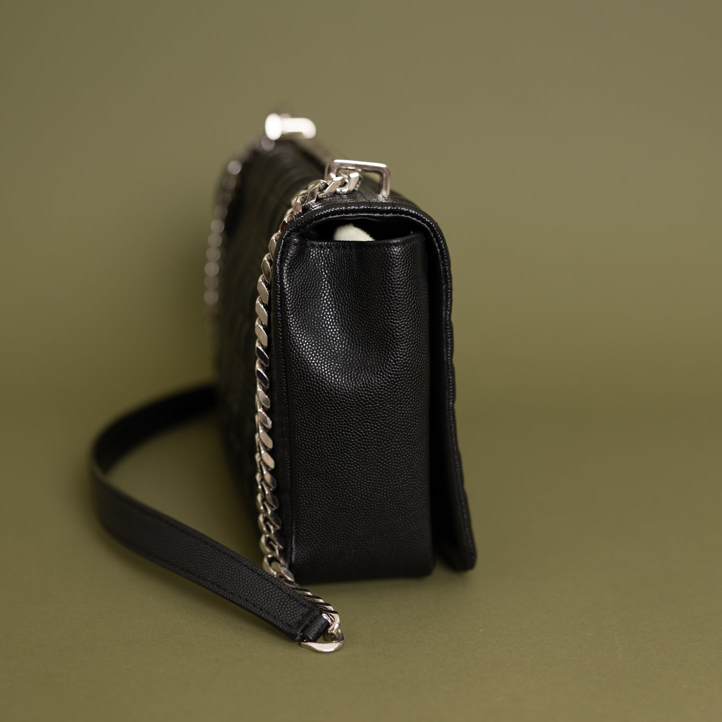 Small Lola Quilted Flap Bag, Black SHW 9935